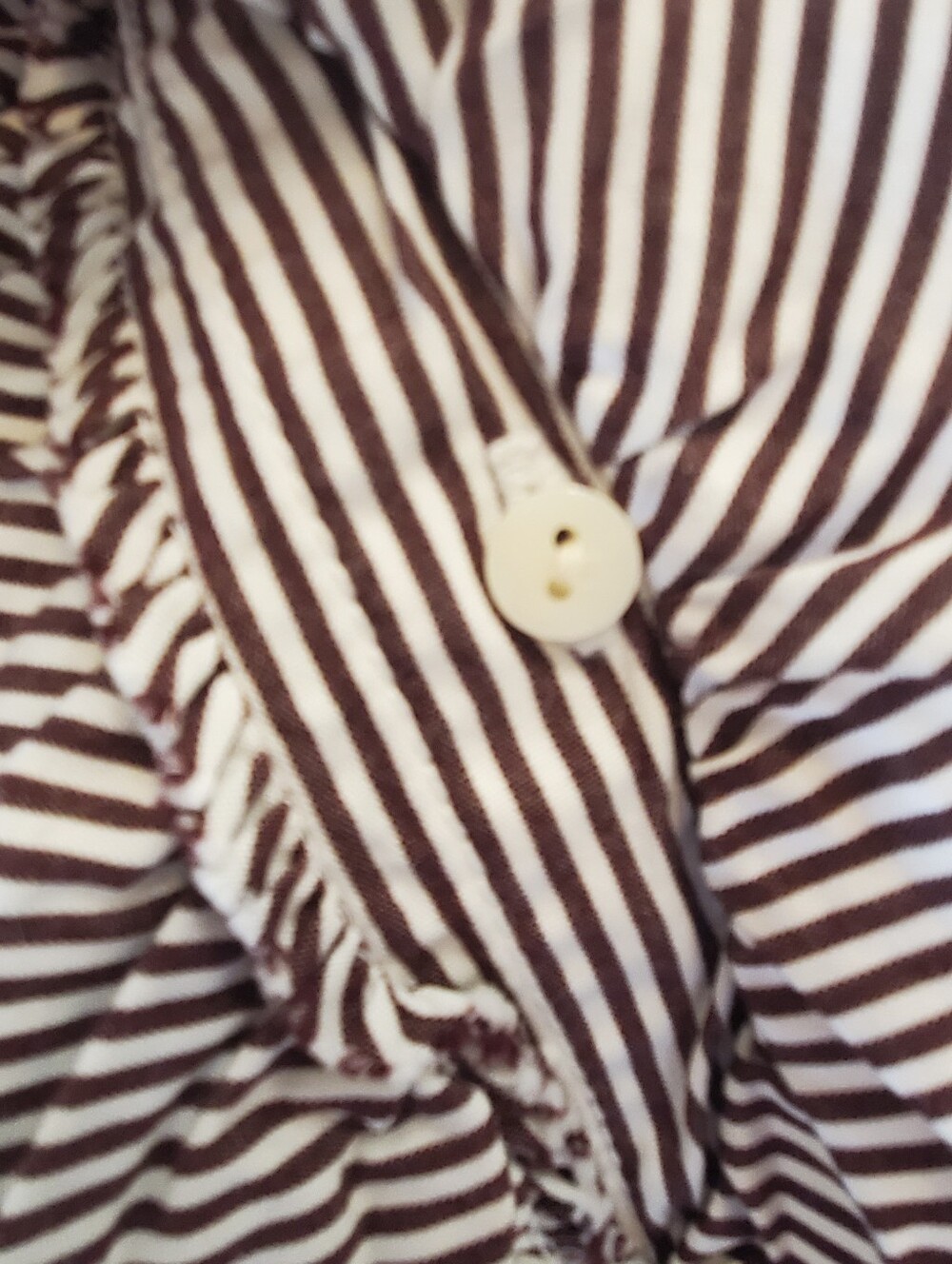 Tommy Hilfiger Women's Brown Stripe Button-Up Shirt Size Large - Picture 6 of 10